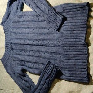 Knit Tunic Sweater Blue